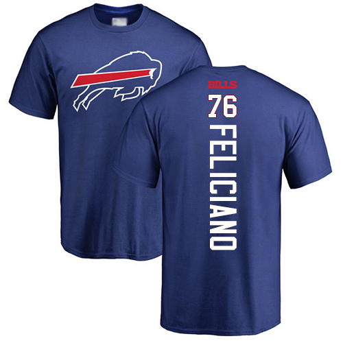 Men NFL Buffalo Bills #76 Jon Feliciano Royal Blue Backer T Shirt->buffalo bills->NFL Jersey